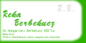 reka berbekucz business card